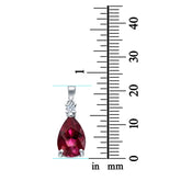 Teardrop Ruby CZ Pendant
